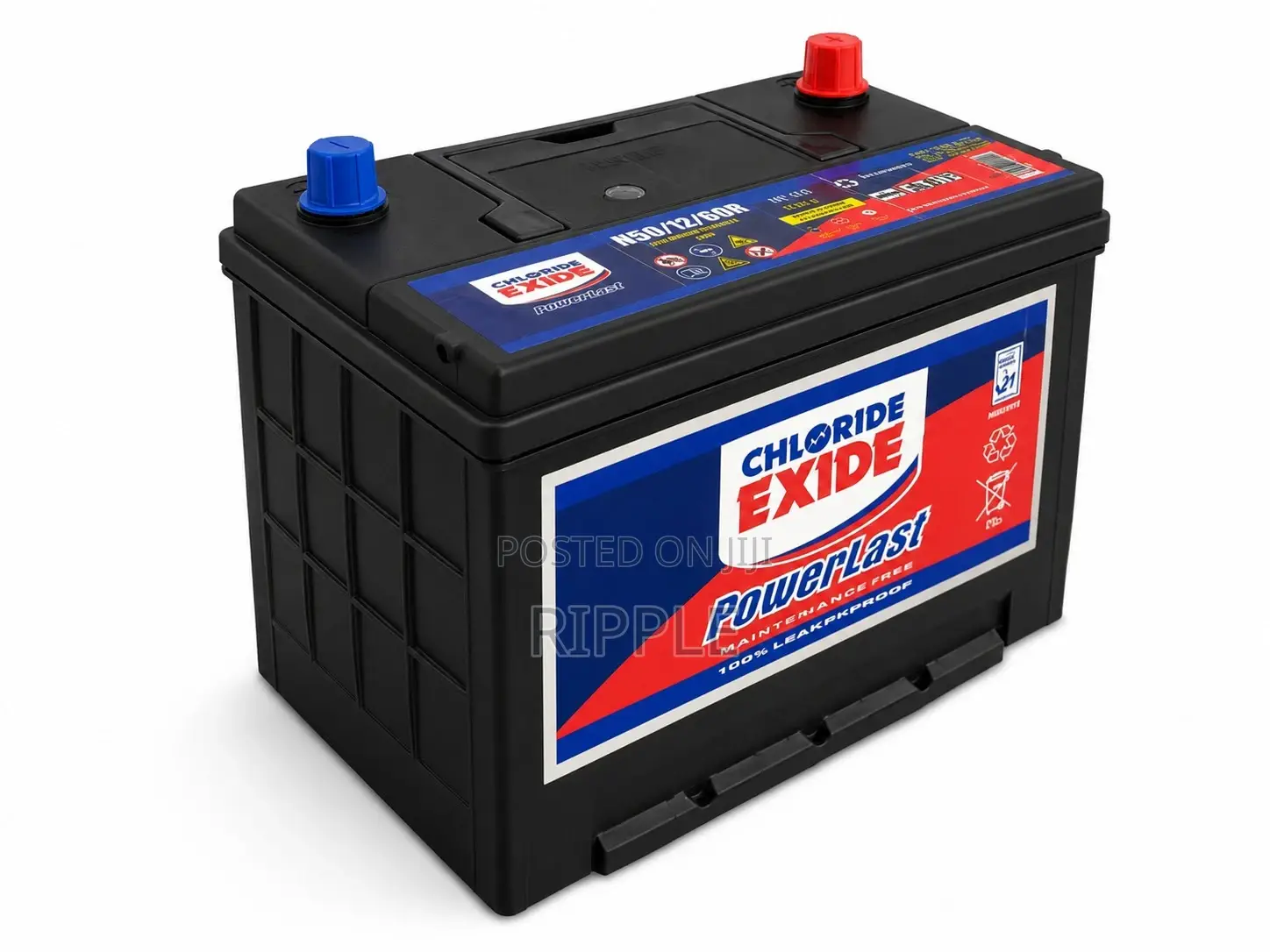 50Ah Chloride Exide PowerLast N50 Maintenance Free Car Battery 12V