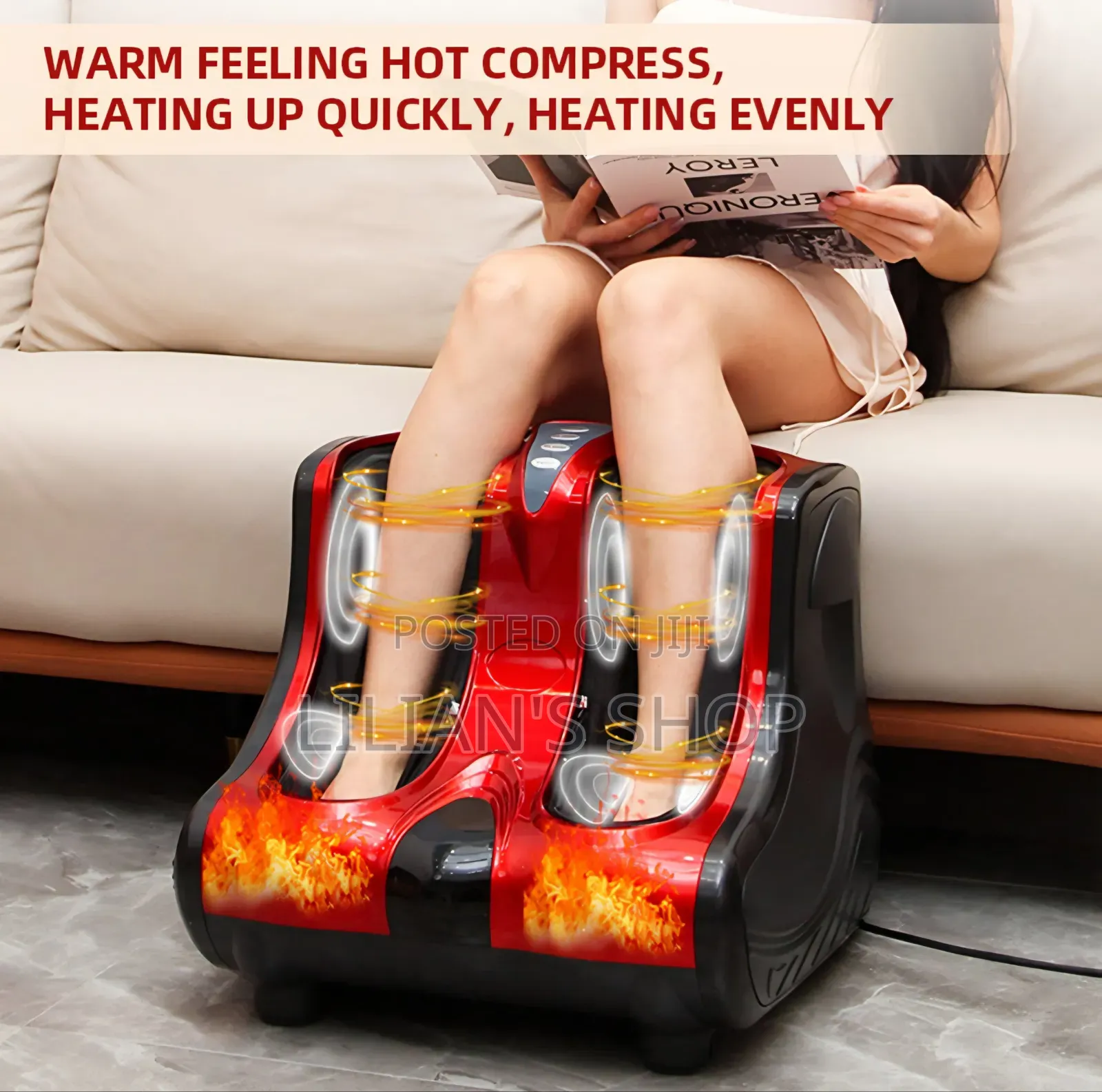 Kneading Rolling Vibration Heating Foot Calf Leg Massager.