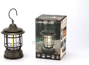 Camping Retro Lights Portable Hanging Dimmable Brightness, Battery