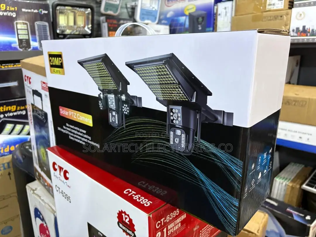 20MP 4-Lens Solar PTZ Security Camera – 24H Monitoring
