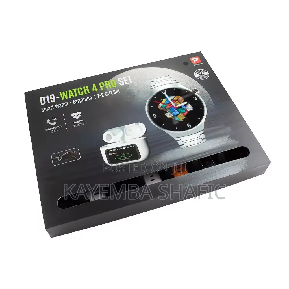 D19 Watch 4 Pro Smart Watch Gift Set With 7 Straps TWS Earphones