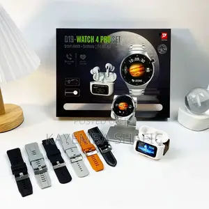 D19 Watch 4 Pro Smart Watch Gift Set With 7 Straps TWS Earphones