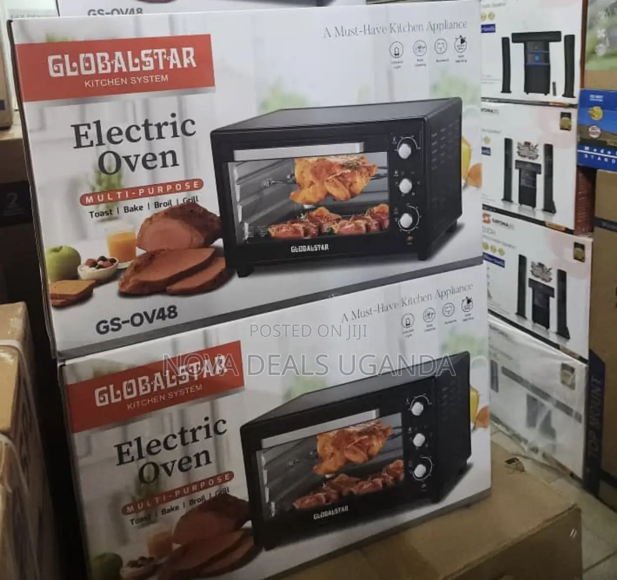 Globalstar 48L Electric Oven With 2 Hot Plates,Rotisserie 120Min Timer