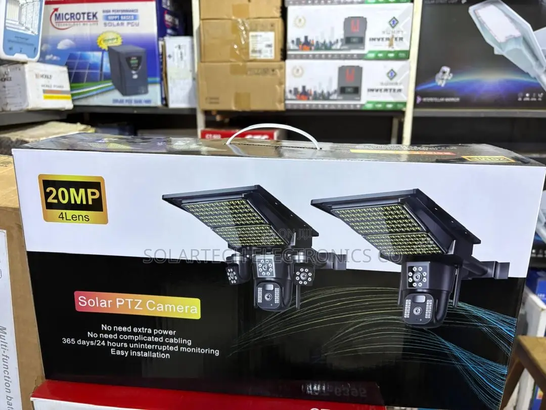 Solar PTZ CCTV Camera 20MP 4 Lens 360 Degrees Rotation