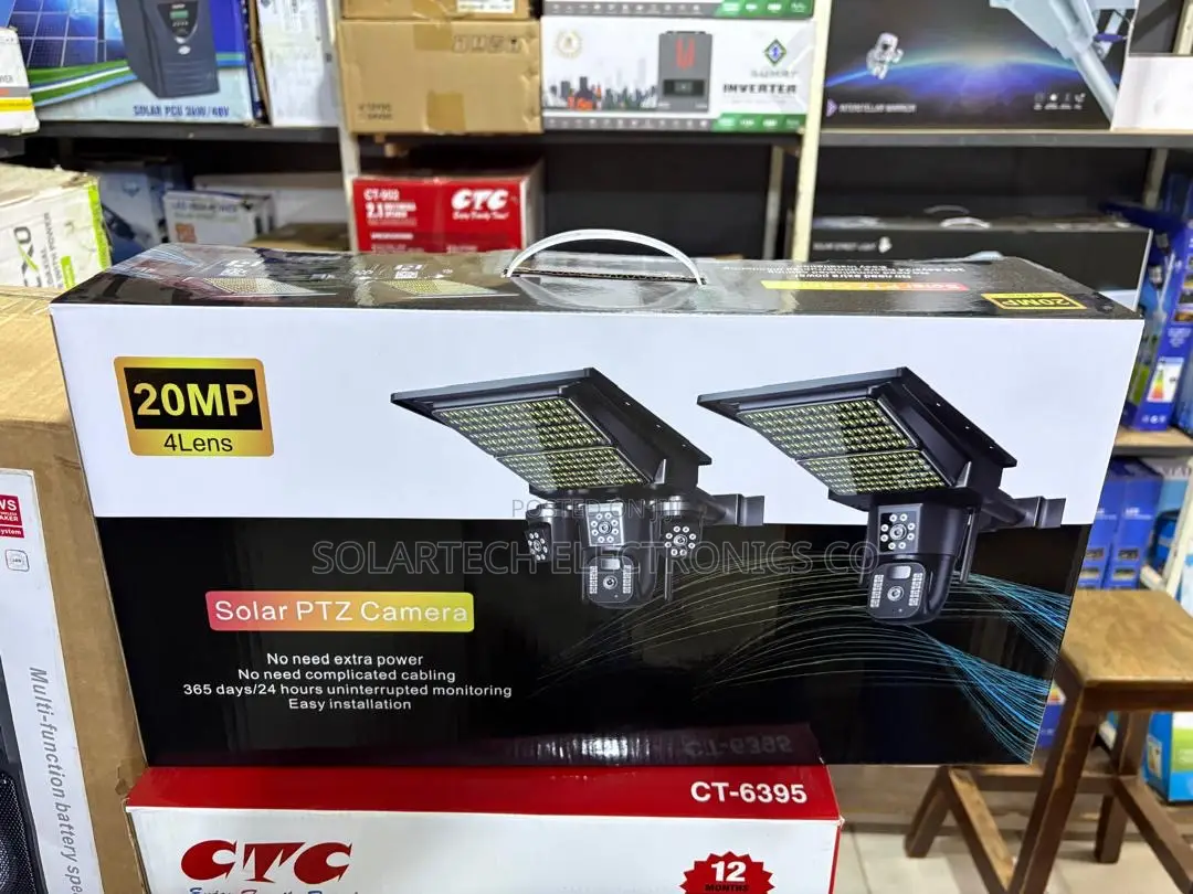 20MP Solar Security Camera With 4 Lenses – PTZ Camera Solar Charged