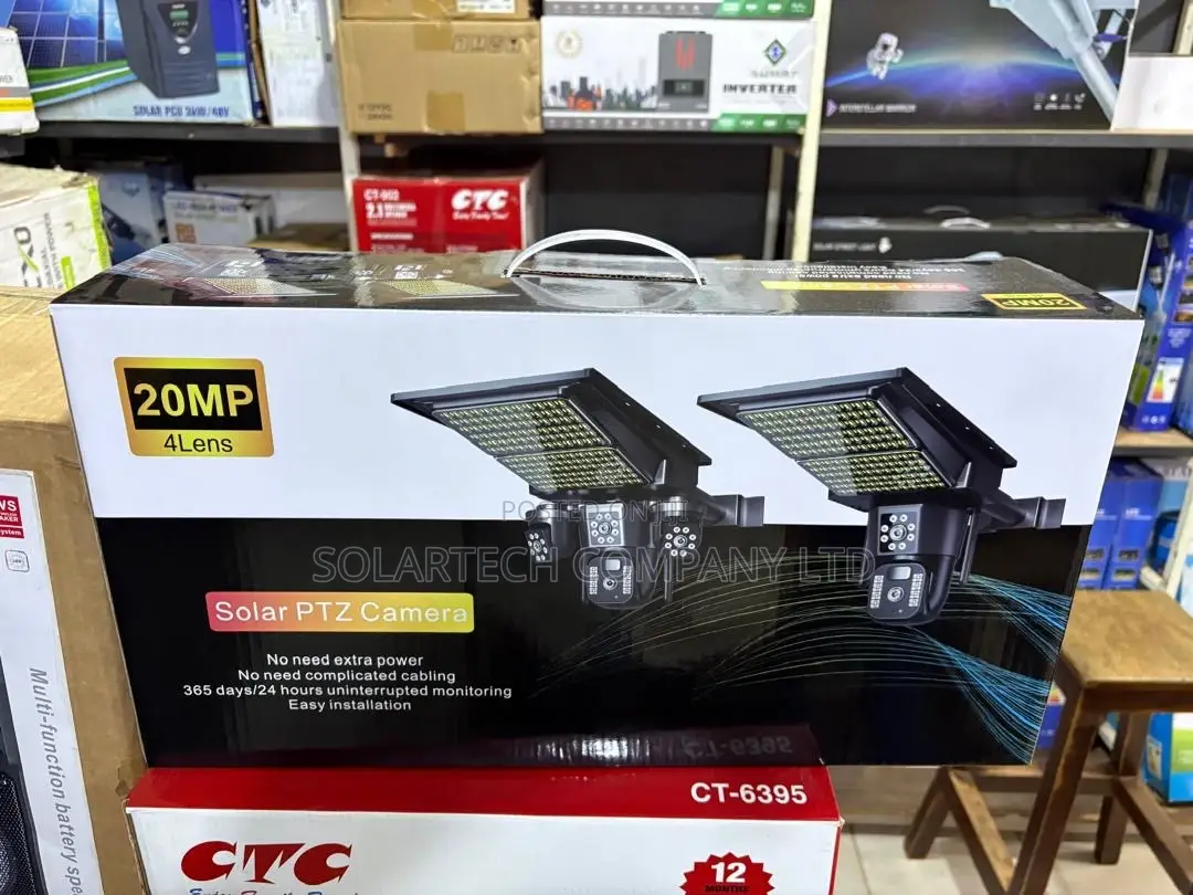 20MP Solar Security Camera With 4 Lenses – PTZ Camera Solar Charged