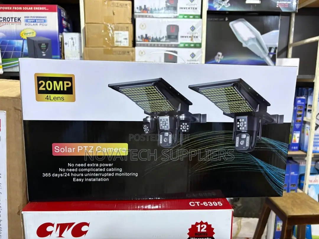 20MP 4-Lens Solar PTZ Security Camera – 24H Monitoring