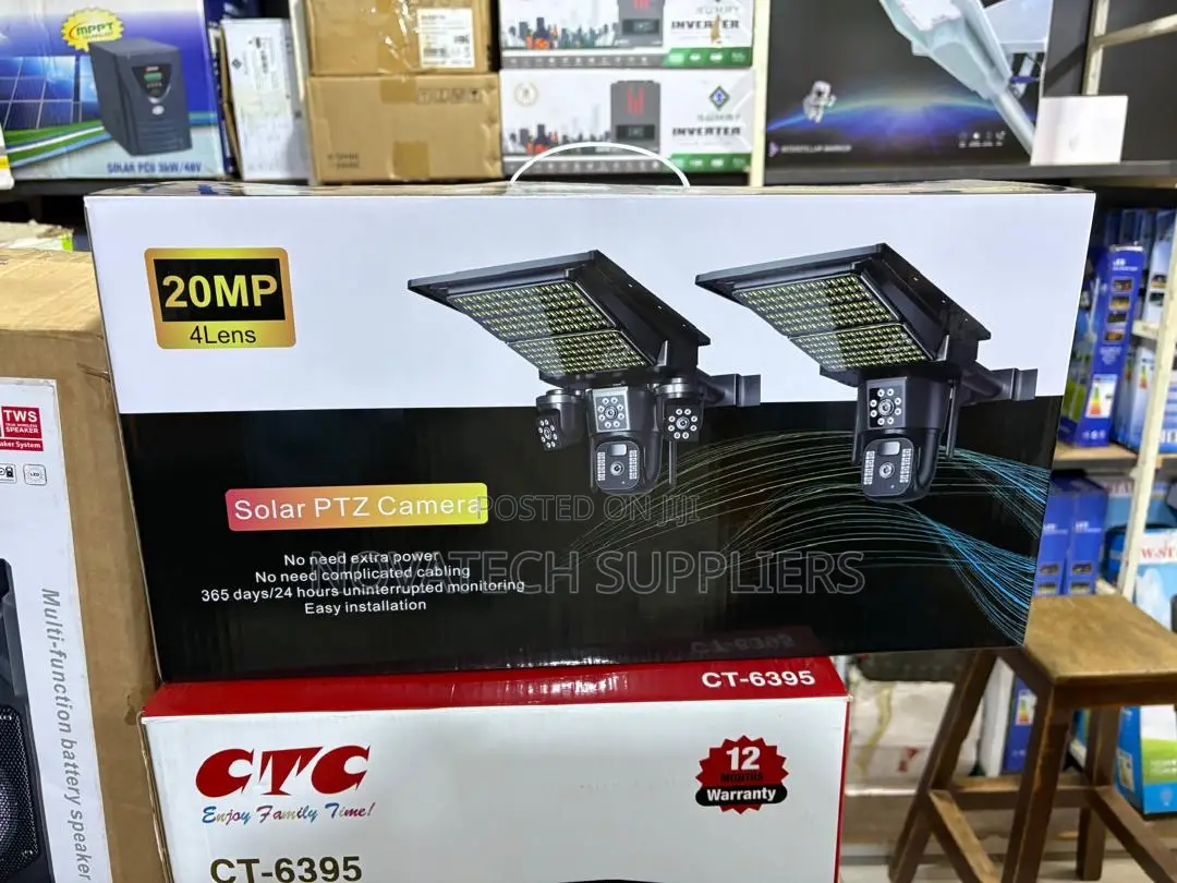 20MP 4-Lens Solar PTZ Security Camera – 24H Monitoring