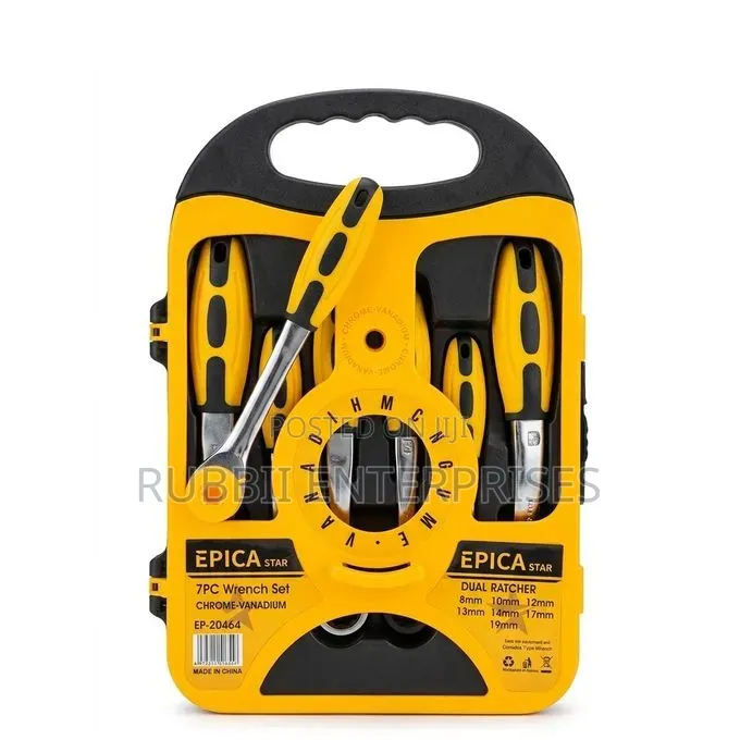 Epica Star 7-Piece Chrome-Vanadium Dual Ratchet Wrench Set.