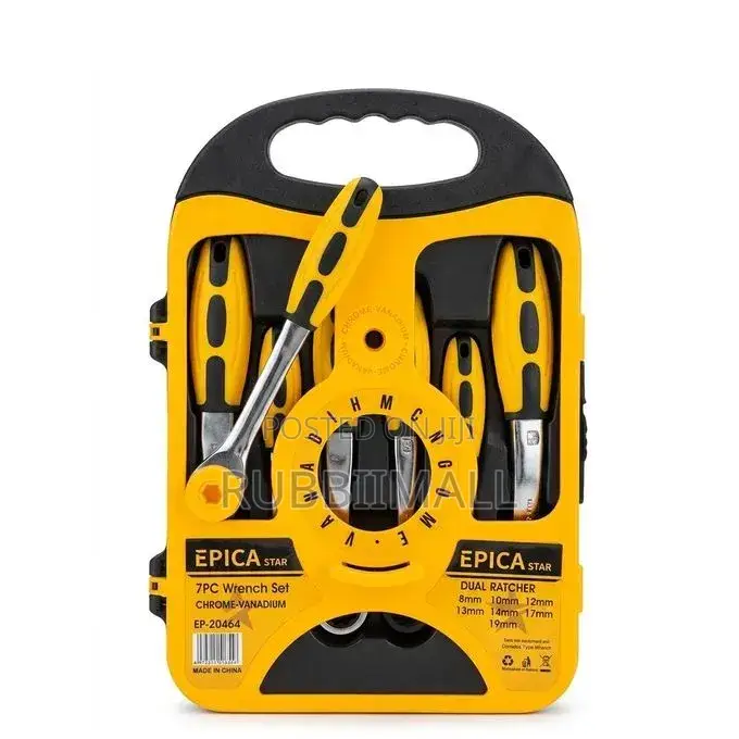 Epica Star 7-Piece Chrome-Vanadium Dual Ratchet Wrench Set.