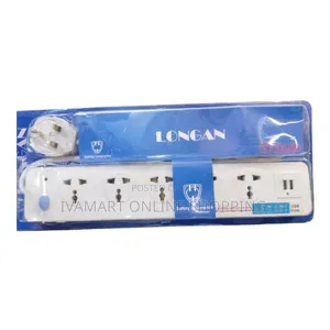 LOGAN 3 Meter Extension Cable Socket - 5 Socket Ports, 2 USB Ports