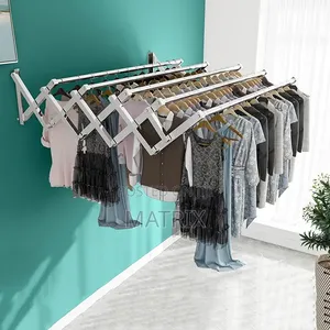 Wall Mounted Laundry Drying Rack Retractable Expandable