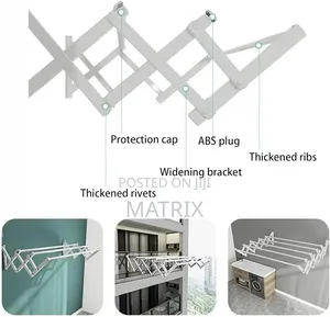 Wall Mounted Laundry Drying Rack Retractable Expandable