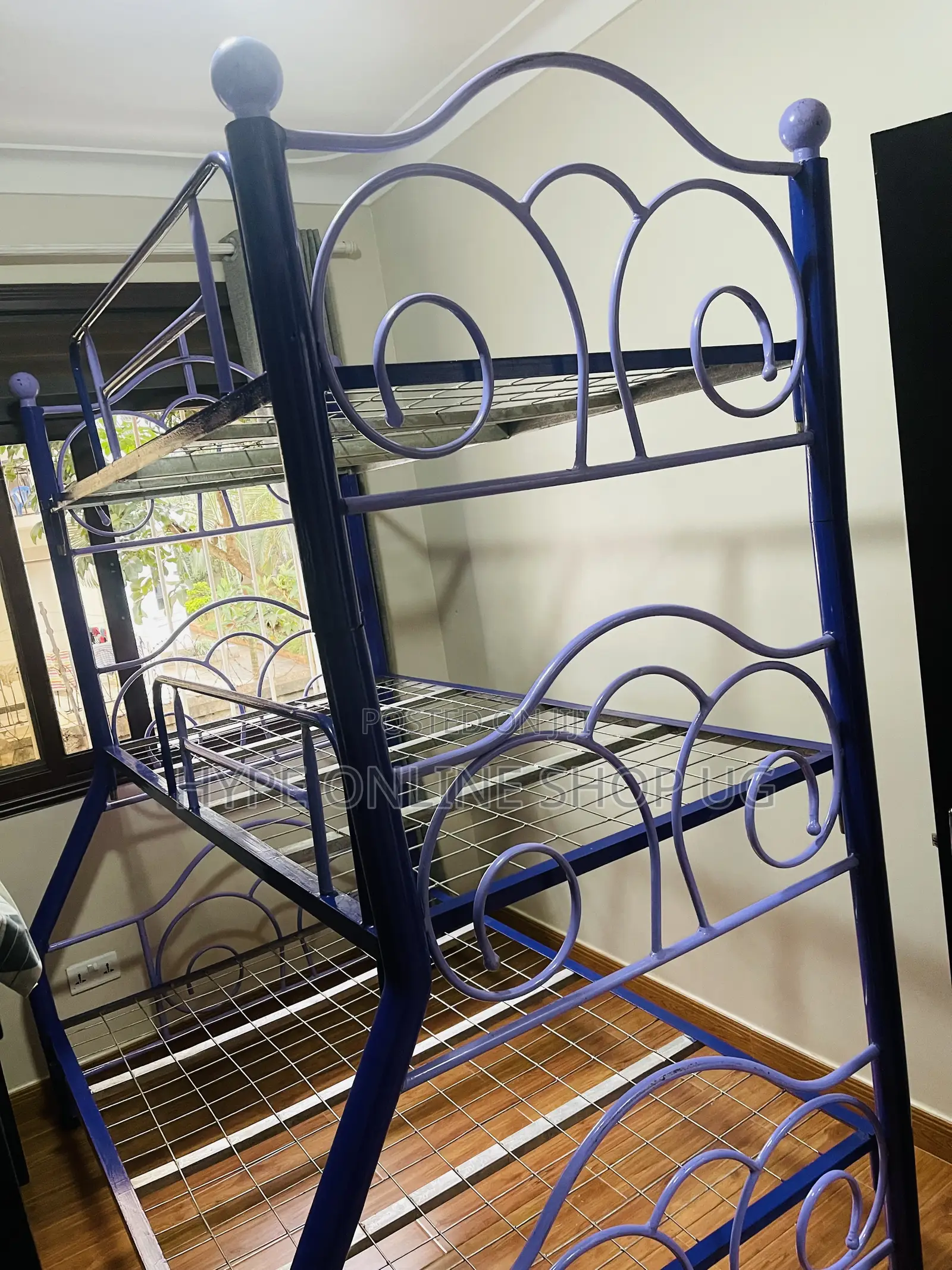 Brandnew Purple 3/6 and 4/6 Tripple Decker Bed