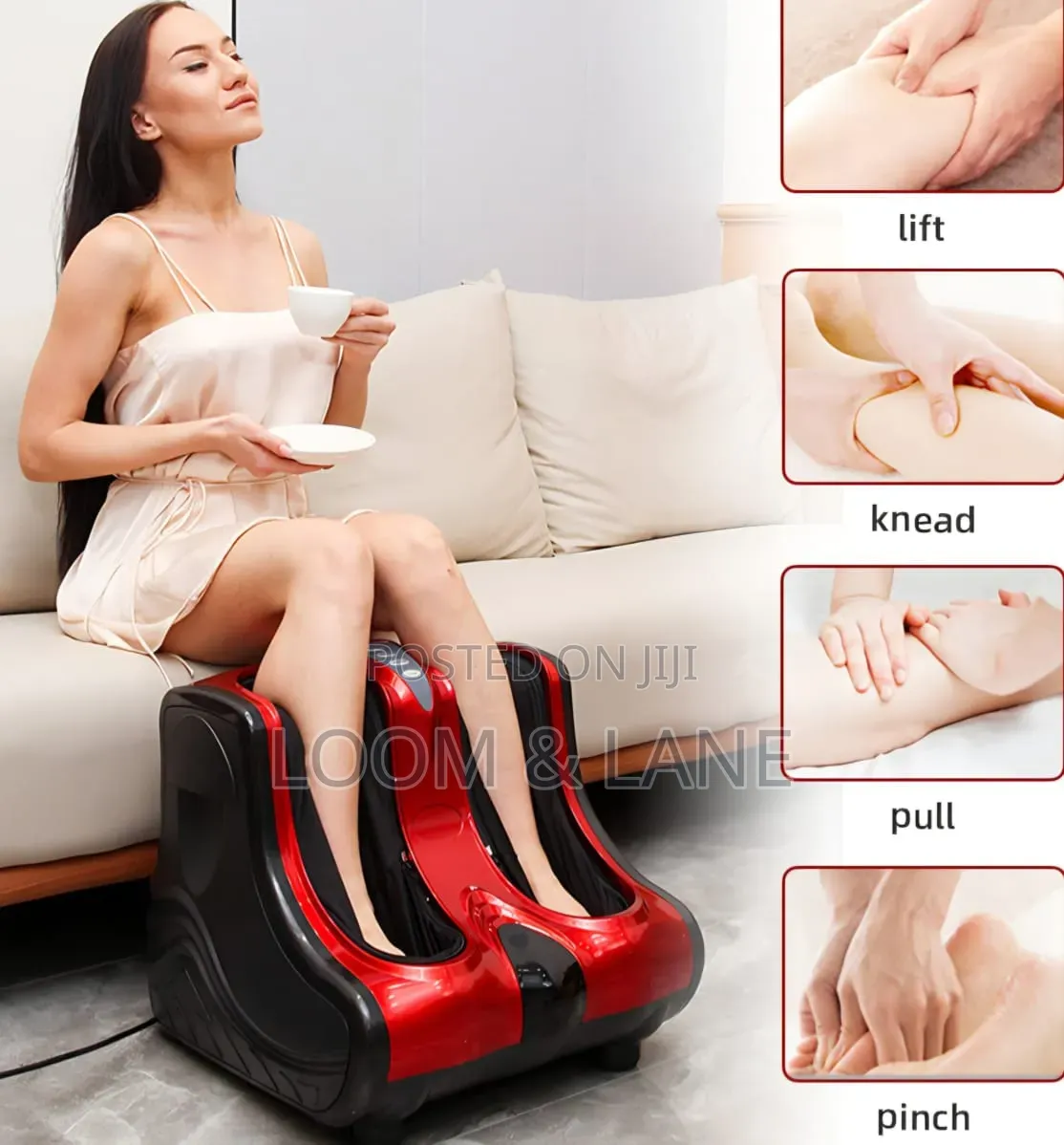 Kneading Rolling Vibration Heating Foot Calf Leg Massager.
