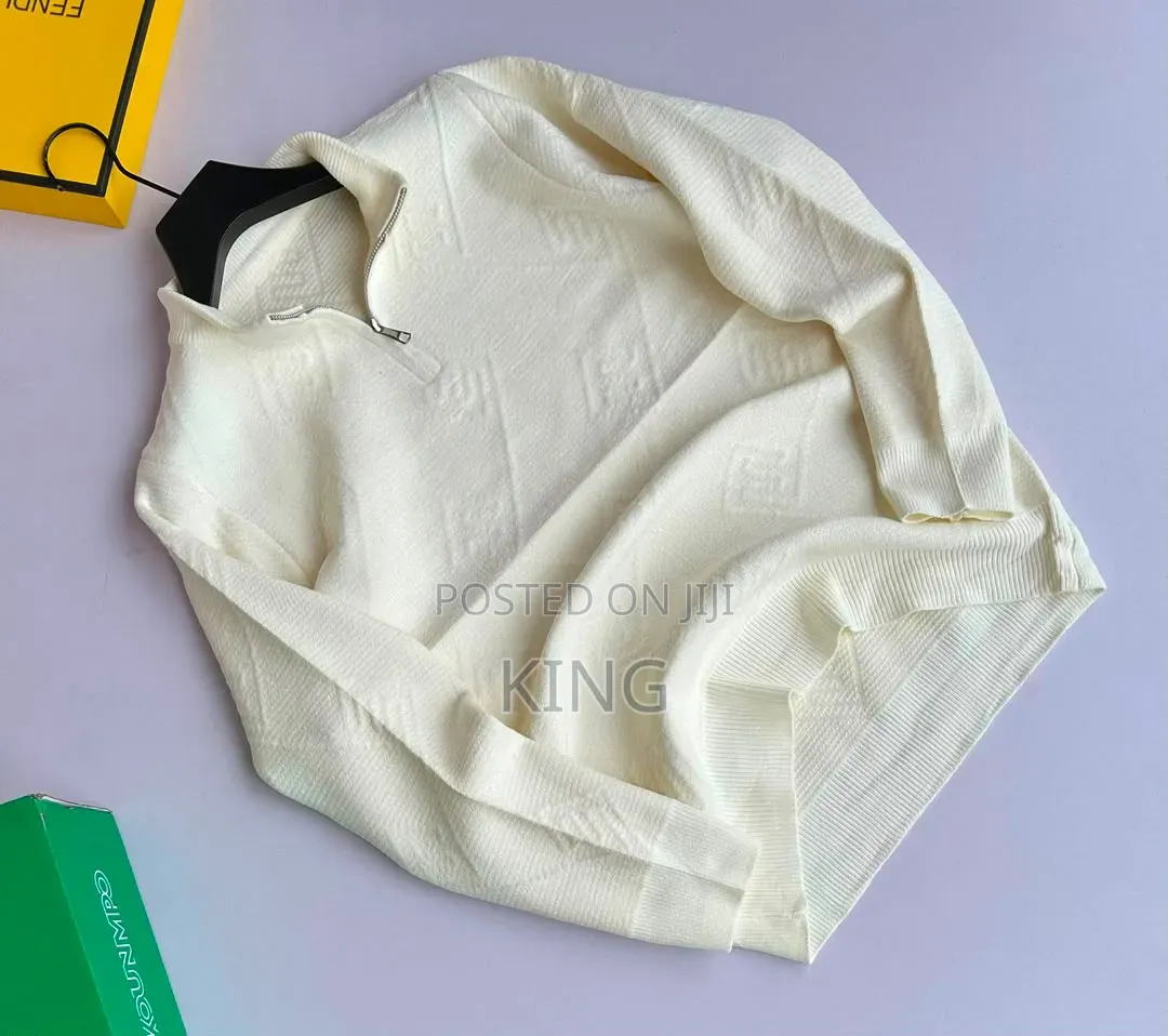 Generic Quarter-Zip Jacquard Knit Sweater