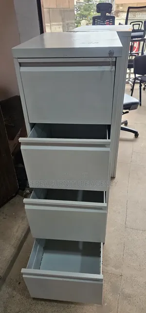 Grey White 4 Drawer File Cabinet