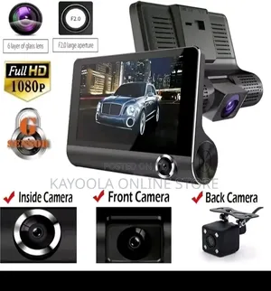 3-in-1 Car DVR Dash Cam- Full HD 1080P Vehicle Security Camera