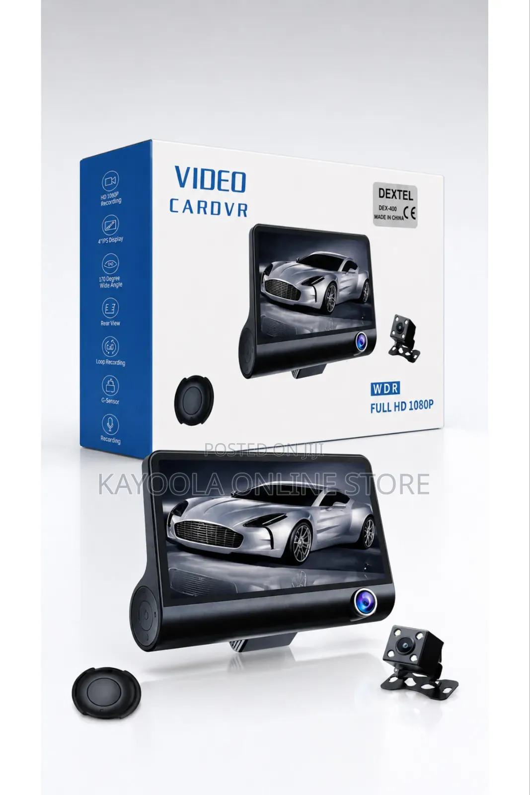 3-in-1 Car DVR Dash Cam- Full HD 1080P Vehicle Security Camera