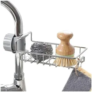 Stainless Steel Faucet Storage Rack and Sponge Holder