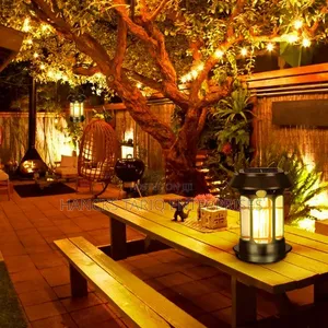 Solar-Powered Vintage LED Outdoor Lantern and Emergency Light