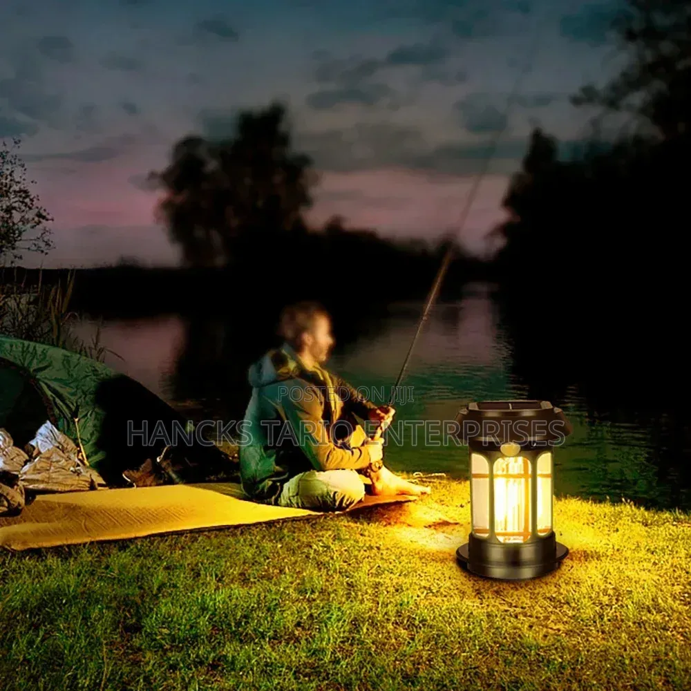 Solar-Powered Vintage LED Outdoor Lantern and Emergency Light