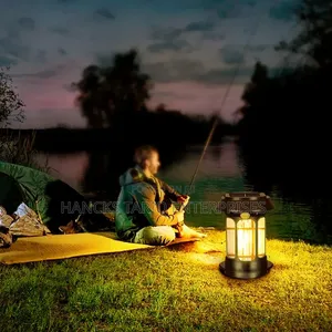 Solar-Powered Vintage LED Outdoor Lantern and Emergency Light