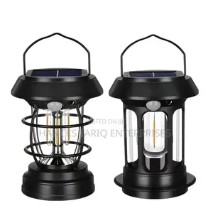 Solar-Powered Vintage LED Outdoor Lantern and Emergency Light