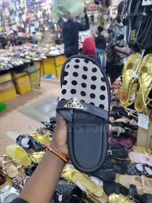 Prada Branded Mesh Polka Dot Slide Sandles