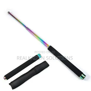 Portable Rainbow Finish 3section Telescopic Self Defense Hiking Baton