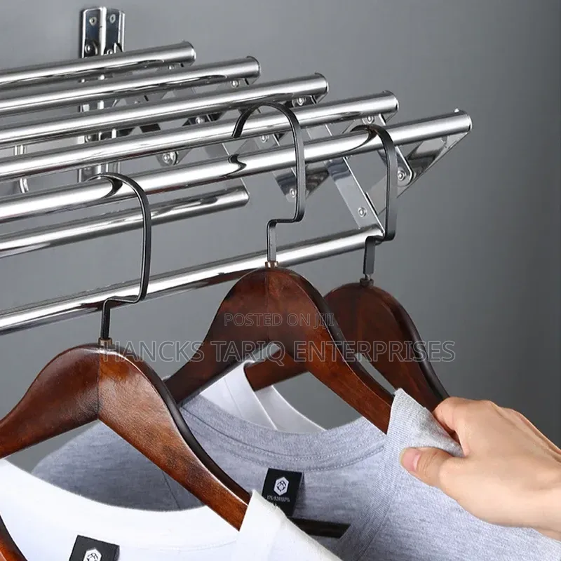 Wall-Mounted Retractable Stainless Steel Towel Rack and Drying Shelf