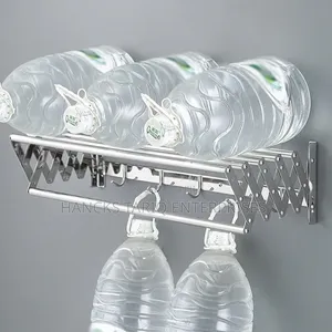 Wall-Mounted Retractable Stainless Steel Towel Rack and Drying Shelf