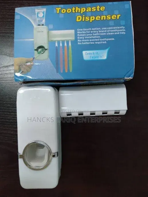 Automatic Toothpaste Dispenser and Toothbrush Holder Set