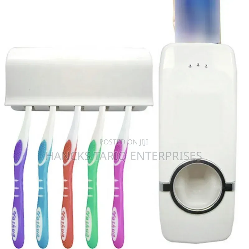 Automatic Toothpaste Dispenser and Toothbrush Holder Set