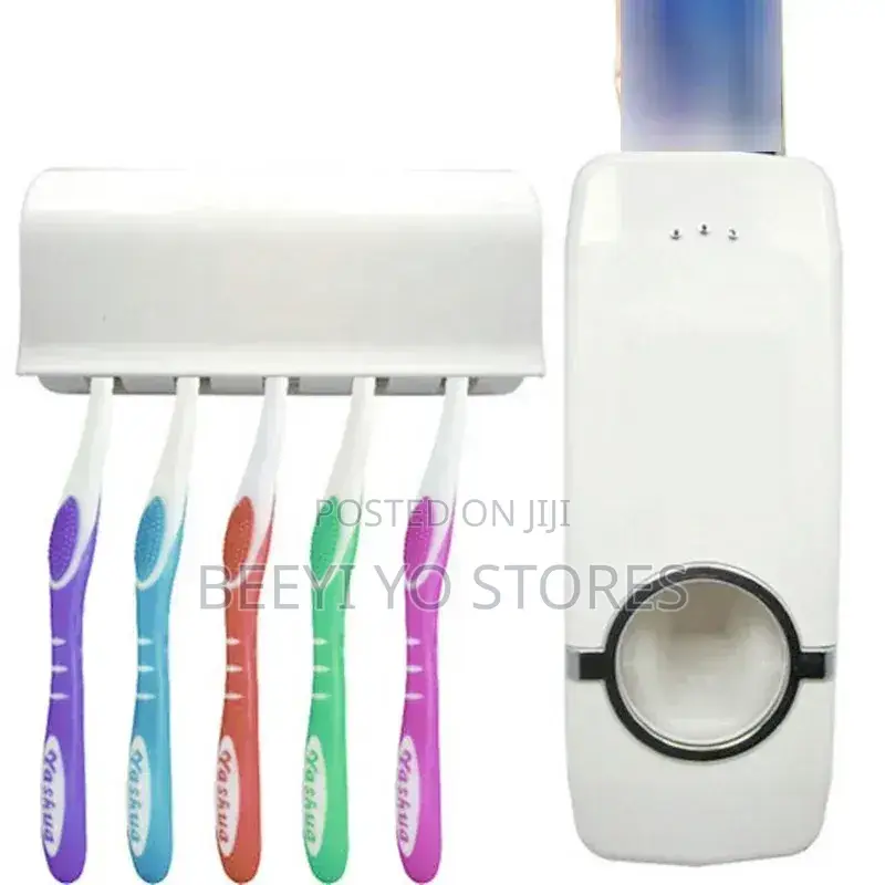 Automatic Toothpaste Dispenser and Toothbrush Holder Set