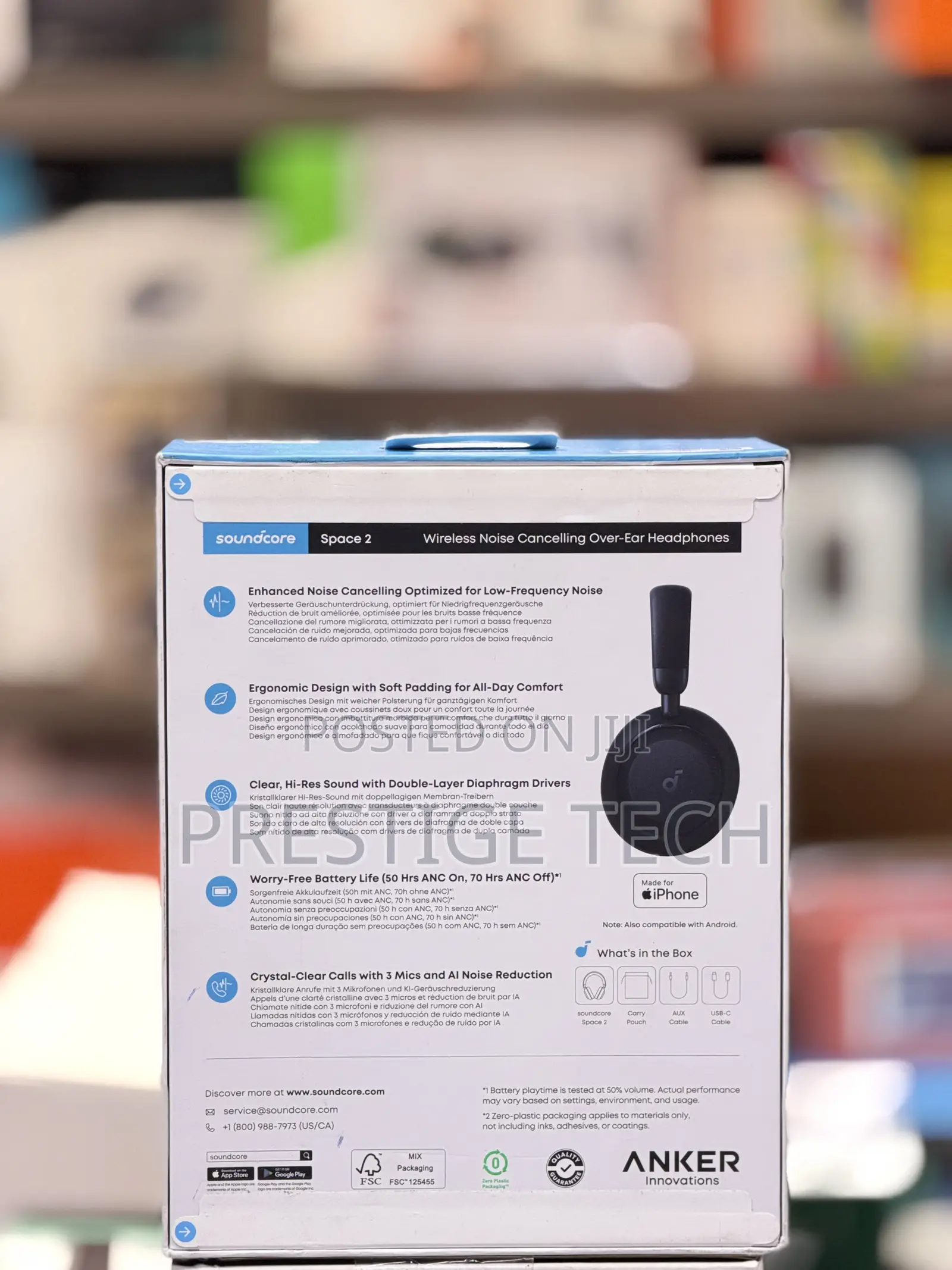 Anker Soundcore Space 2 Bluetooth 6.1 Over Ear Headphones, 50 Hours