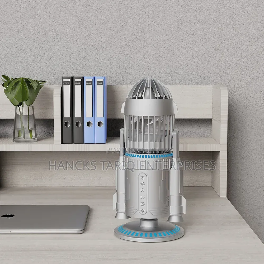 Creative Rocket-Shaped Desktop Fan and Air Circulation Cooler