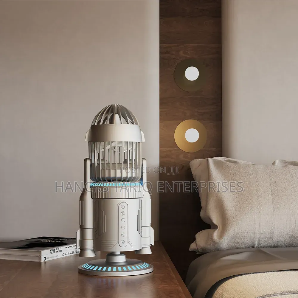 Creative Rocket-Shaped Desktop Fan and Air Circulation Cooler