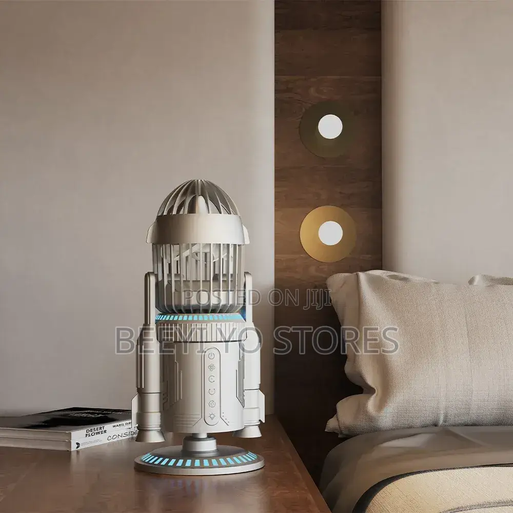 Creative Rocket-Shaped Desktop Fan and Air Circulation Cooler
