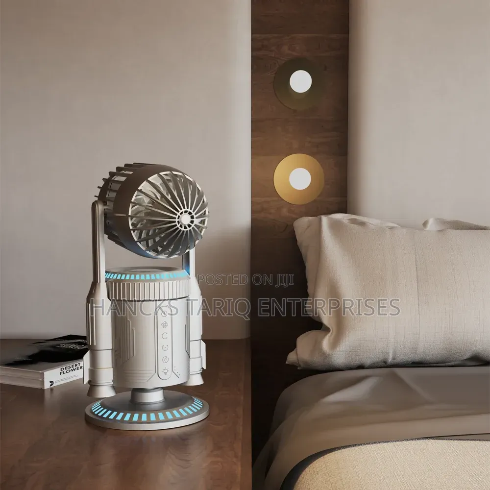 Creative Rocket-Shaped Desktop Fan and Air Circulation Cooler