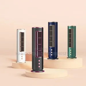 Mini Tower Fan With Multi-Color Options and Control Buttons
