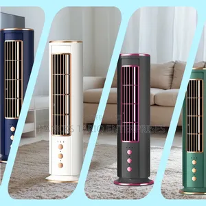 Mini Tower Fan With Multi-Color Options and Control Buttons