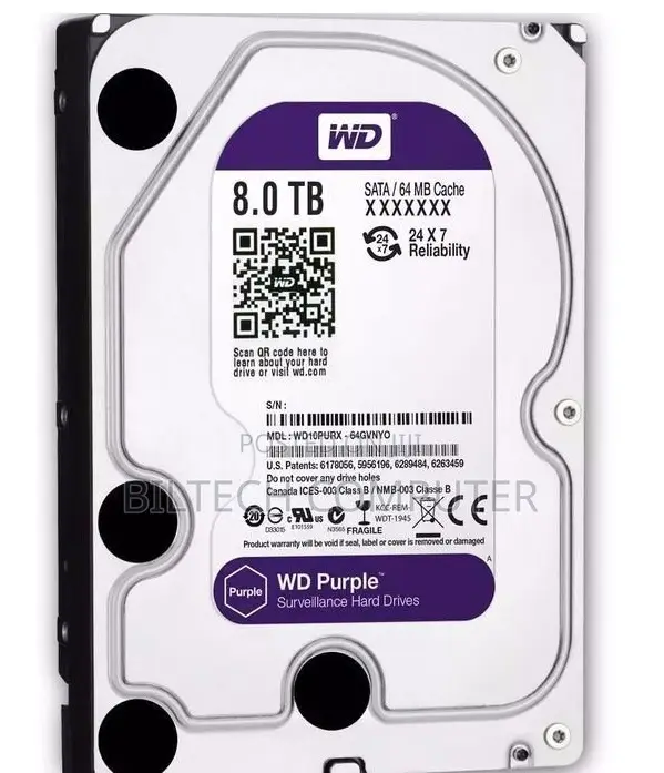 8TB WD Purple Surveillance Hard Drive