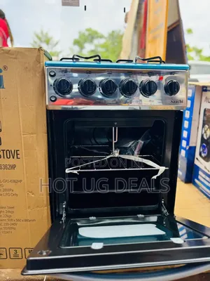 Saachi 3-Burner Gas 1-Electic Hotplate Cooker With Gas Oven