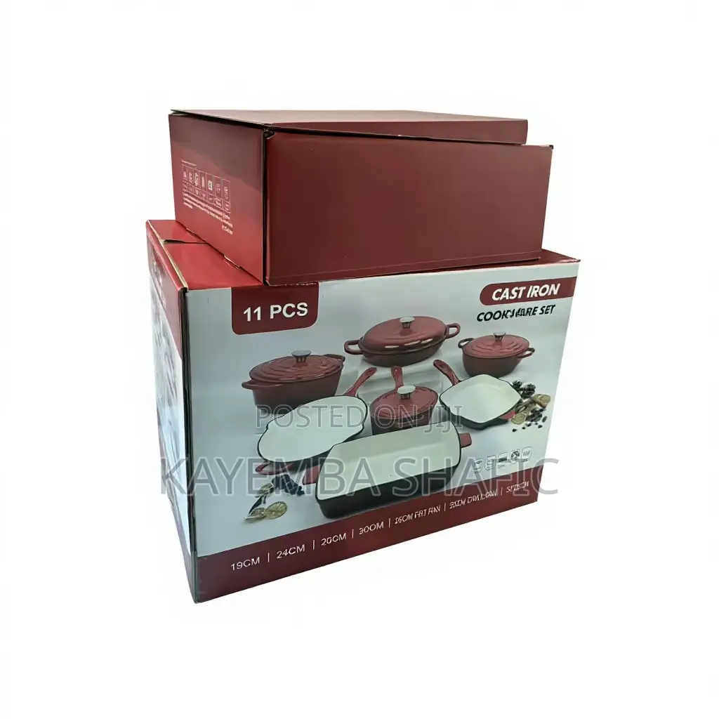 11-Piece Heavy Duty Enameled Cast Iron Cookware Set - Brand New