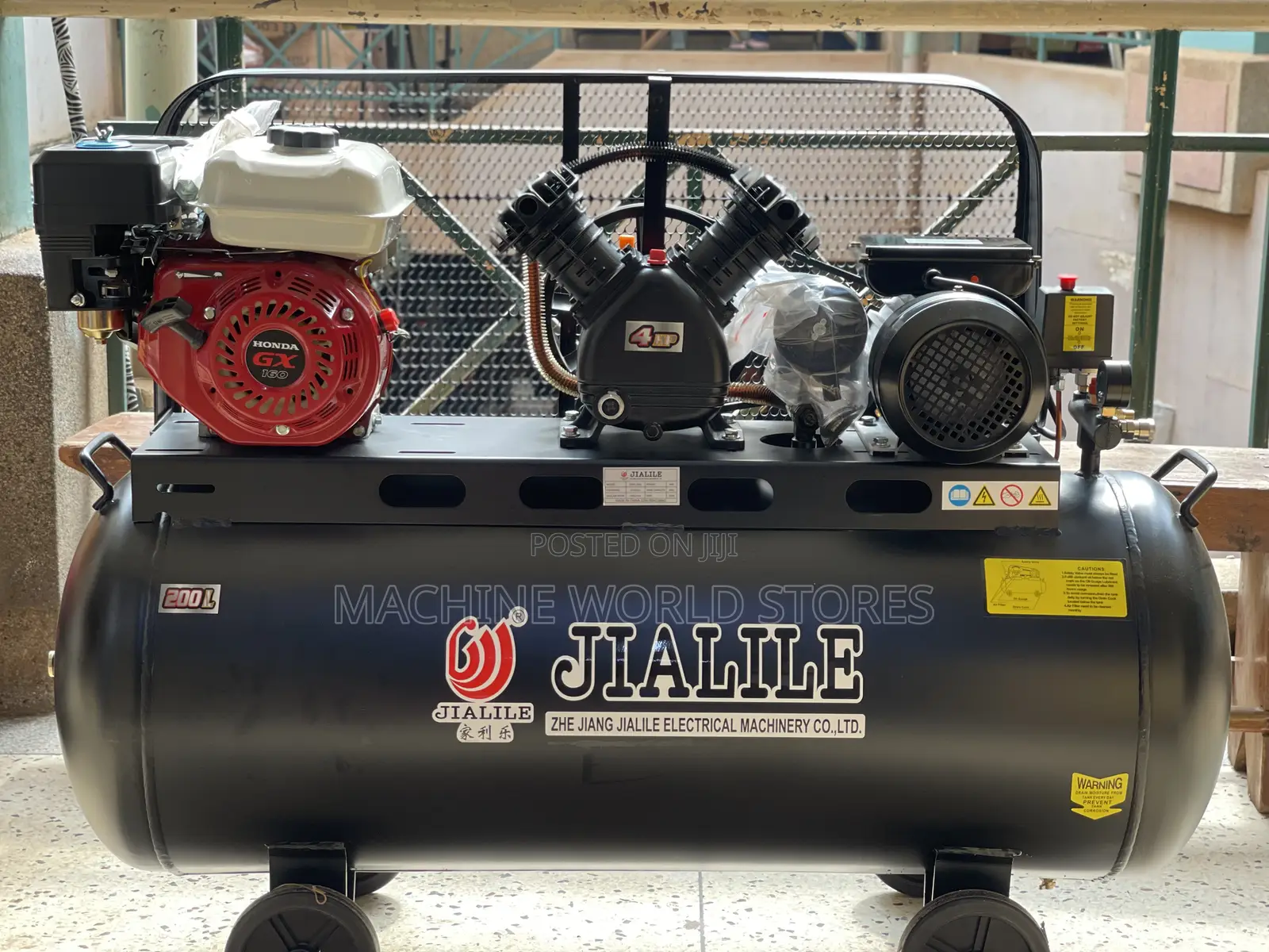 Gasoline and Electric Air Compressor 200L Jialile