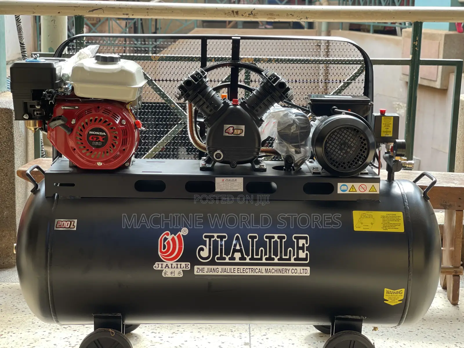Gasoline and Electric Air Compressor 200L Jialile