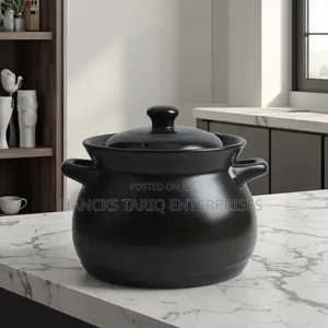 Matte Black Ceramic Casserole Pot and Slow Cooker Stockpot