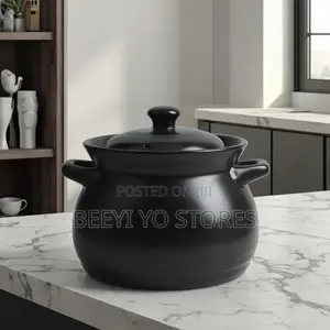 Matte Black Ceramic Casserole Pot and Slow Cooker Stockpot