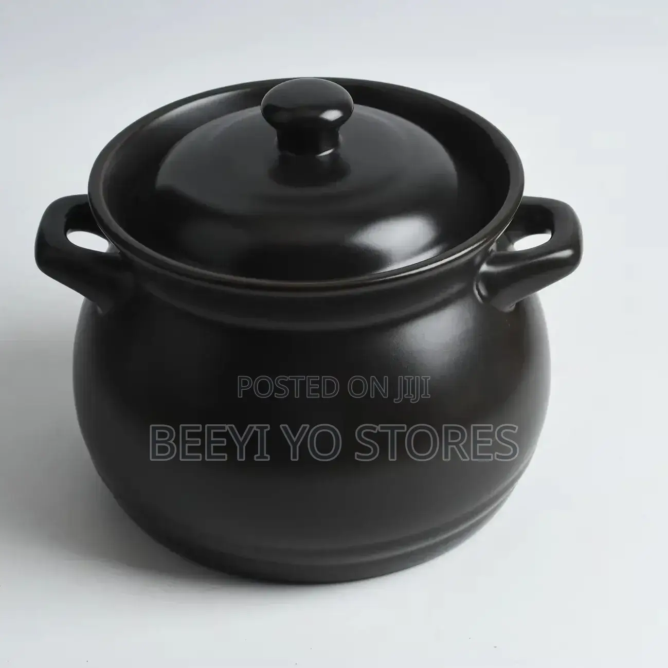 Matte Black Ceramic Casserole Pot and Slow Cooker Stockpot
